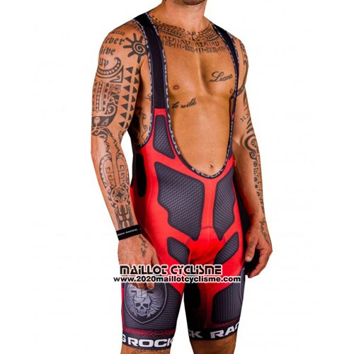 2016 Maillot Ciclismo Rock Racing Rouge et Marron Manches Courtes et Cuissard